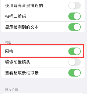 蒋场镇苹果手机维修网点分享iPhone如何开启九宫格构图功能 